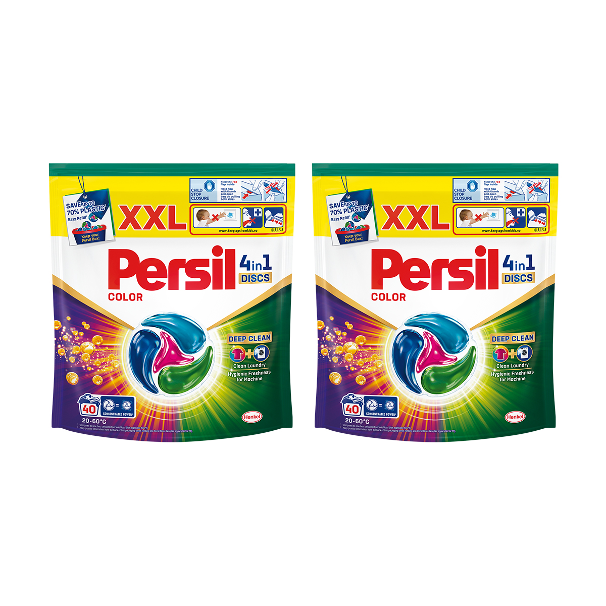 Диски для прання Persil Color 4 in 1 Discs Deep Clean, 80 циклів прання, 2*40 шт